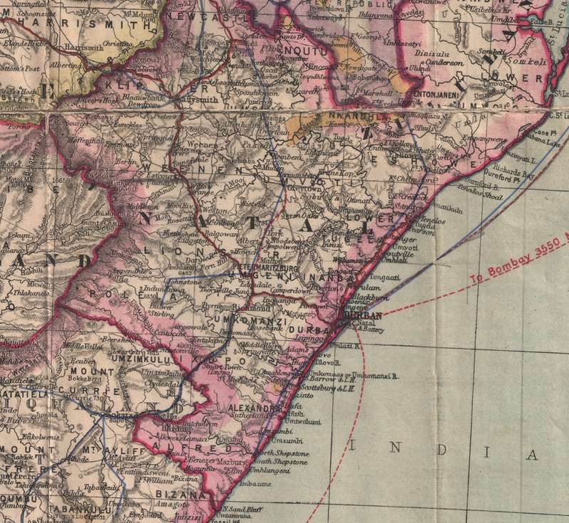 "The Times" Map of British South Africa Transvaal and Orange Free State Digital Map.