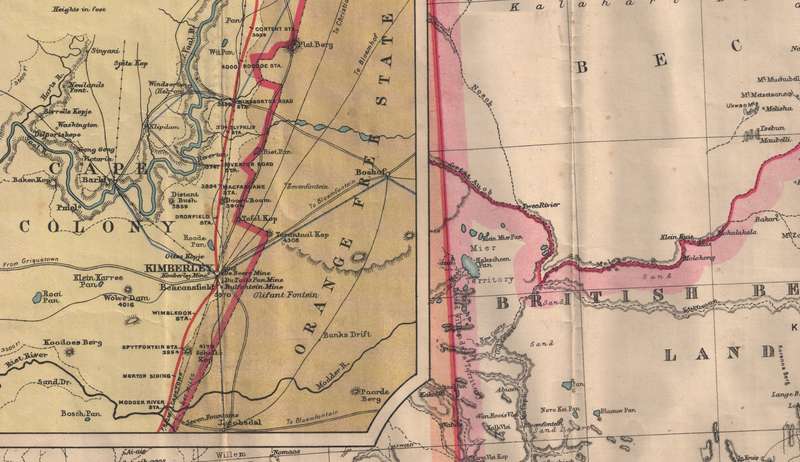 "The Times" Map of British South Africa Transvaal and Orange Free State Digital Map.
