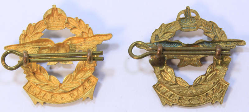 WW2 South African Air Force Pilots Gilt Brass Cap Badges SAAF SALM