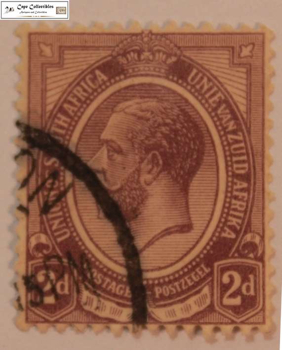 South Africa 2 Pence 1913 George V Stamp (Scott 5)