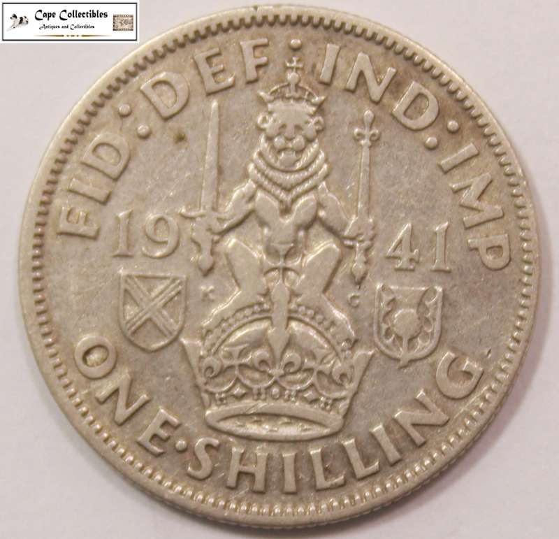 United Kingdom 1 Shilling 1941 Scottish Crest Coin Circulated