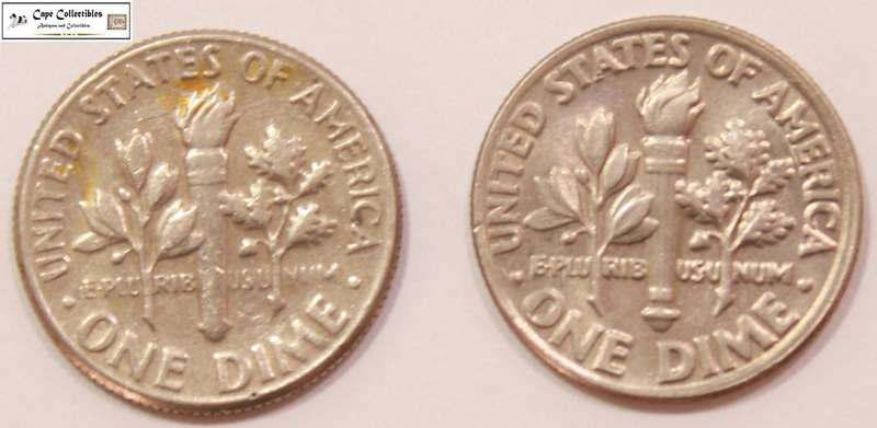 United States of America 1 Dime 1976 and 1997 Roosevelt Coin (Two Coins) Circulated