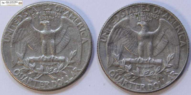 United States Of America 1967 & 1974 1/4 Dollar (Two Coins) "Washington Quarter" Circulated
