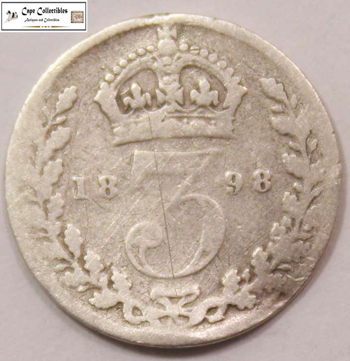 United Kingdom 3 Pence 1898 Coin Circulated