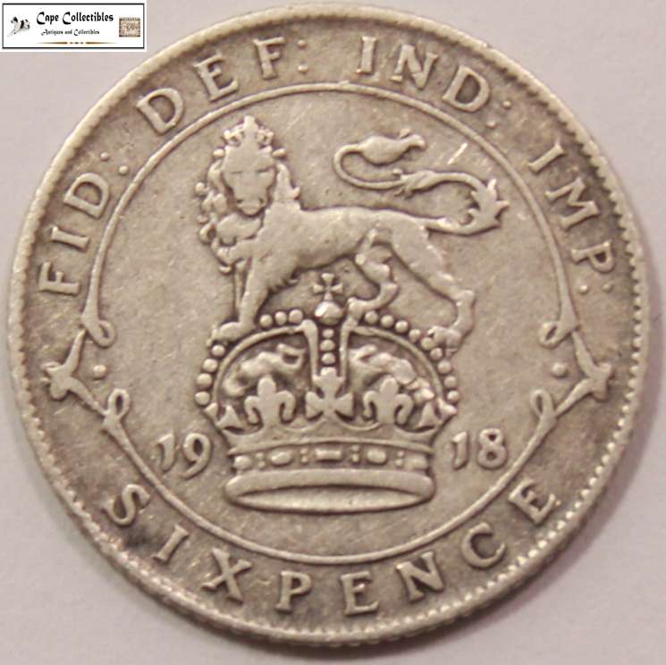 United Kingdom 6 Pence 6d 1918 Coin Circulated