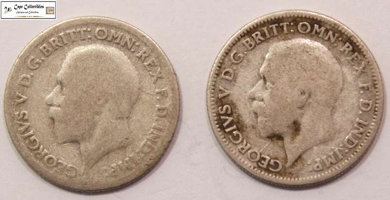 United Kingdom 6 Pence 1930 & 1933 Coins (Two Coins) Circulated