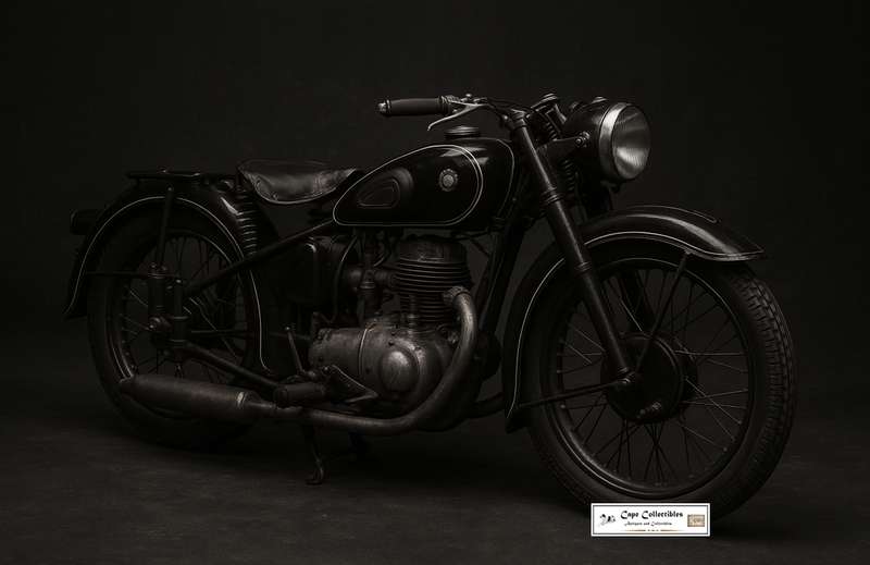 Vintage Motorcycle Black and White Digital Download Image For Framing