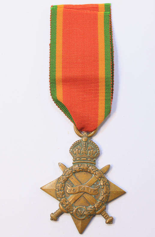 WW1 1914-1915 Star Medal Lt Irvine 29 Can Inf (Not Original Ribbon.)