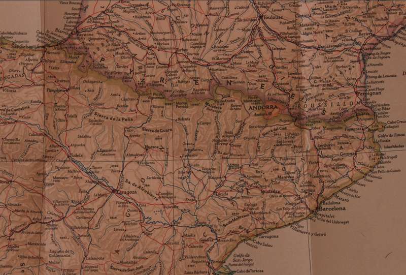 National Geographic Folded Map of Western Europe December 1950.