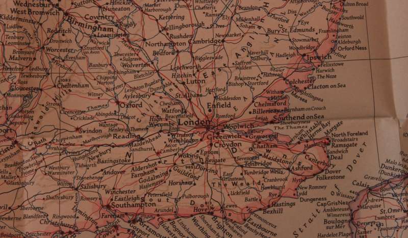 National Geographic Folded Map of Western Europe December 1950.