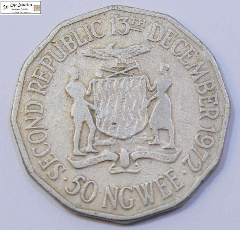 Zambia 50 Ngwee 1972 Coin Circulated