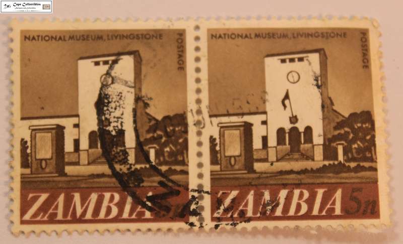 Zambia Pair 5 Ngwee 1967 National Museum Livingstone Stamp (Scott 42)