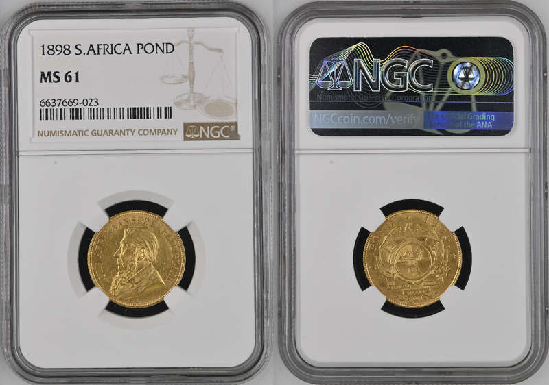 1898 Pond Paul Kruger pre Boer War ZAR gold MS61