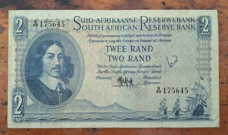 South African Two Rand Bank Note - M.H. De Kock
