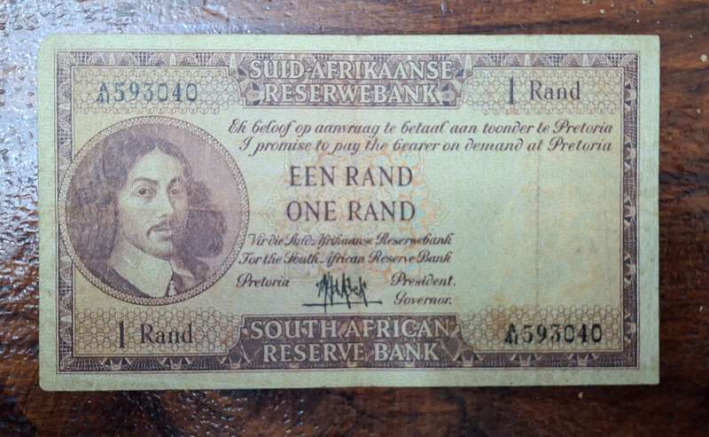 South African One Rand Note - M.H. De Kock