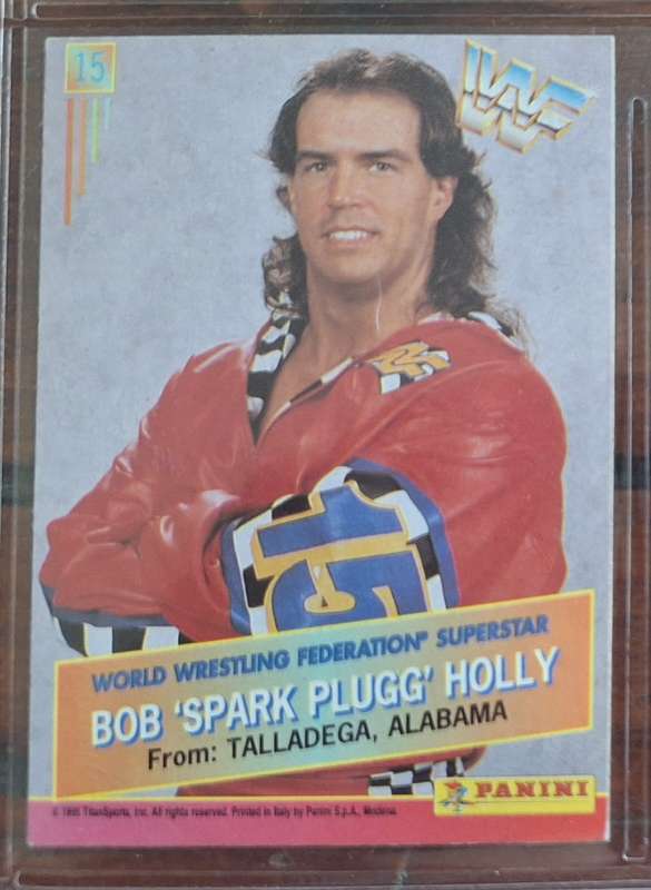 1995 WWF Wrestling Card from Panini - Bob Spark Plugg Holly