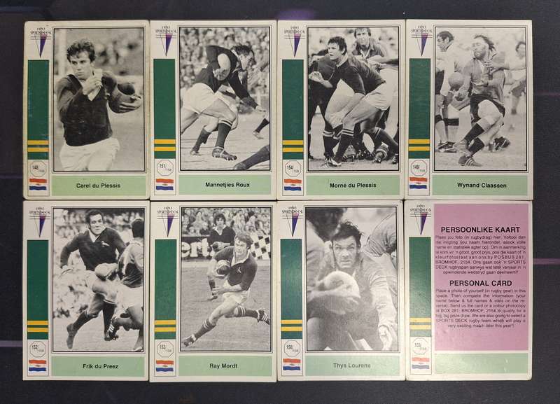1993 Sportsdeck Rugby Trading Cards - South Afirca