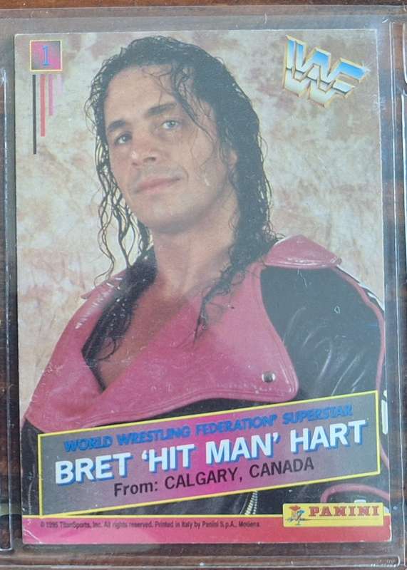 1995 WWF Wrestling Card from Panini - Bret Hart