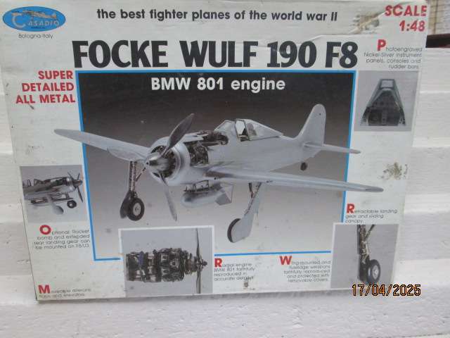 1:48 DIE CAST MILITARY AEROPLANE - CASADIO - FOCKE WULF 190 F8 - BOXED