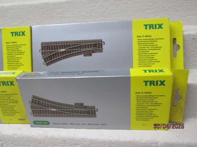HO / OO SCALE - TRIX - POINTS X6 + DOUBLE SLIP CROSSOVER -BOXED