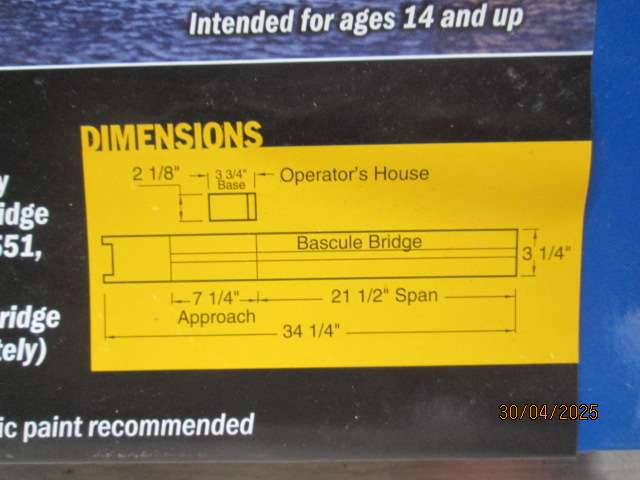 HO SCALE - WALTHERS - OPERATING SINGLE TRACK BASCULE BRIDGE - KIT - BOXED