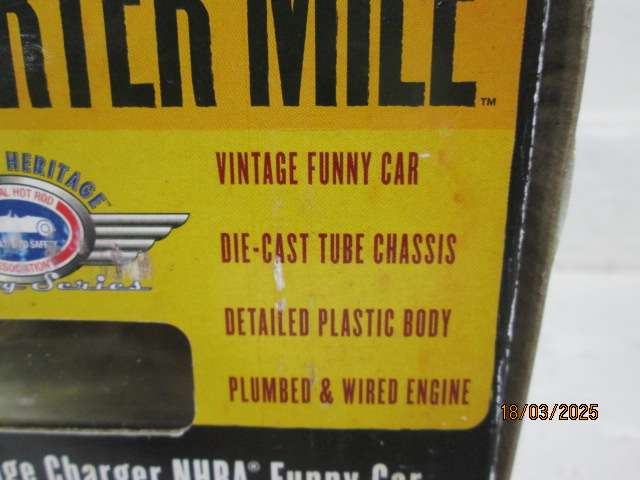 DIE CAST - 1:18 SCALE - AUTOWORLD LEGENDS OF THE QUARTER MILE - 1971 - DODGE CHARGER - FUNNY CAR