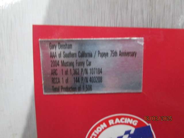 DIE CAST - 1:24 SCALE - ACTION - 2004 MUSTANG POPEYE - FUNNY CAR - BOXED