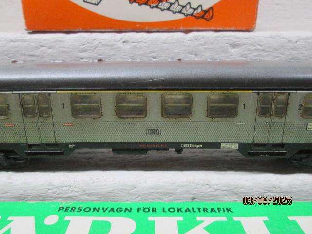 HO SCALE - MARKLIN - SILVER DB COACH - BOXED - WITH EXTRA INTERNAL DETAIL