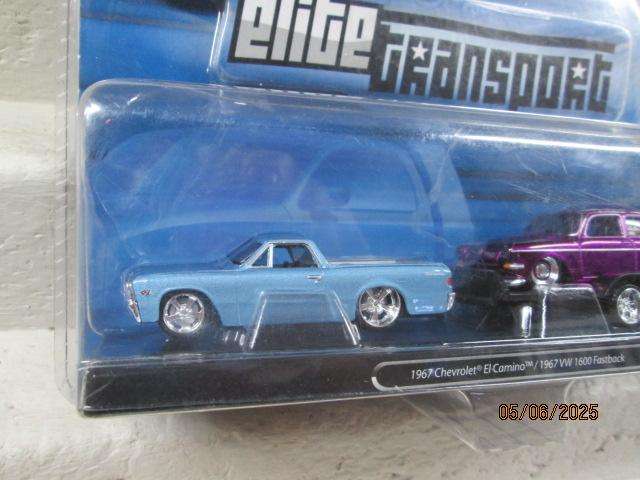 DIE CAST - MAISTO - 1969 EL-CAMINO BAKKIE WITH 1967 VW 1600 FAST BACK ON TRAILER