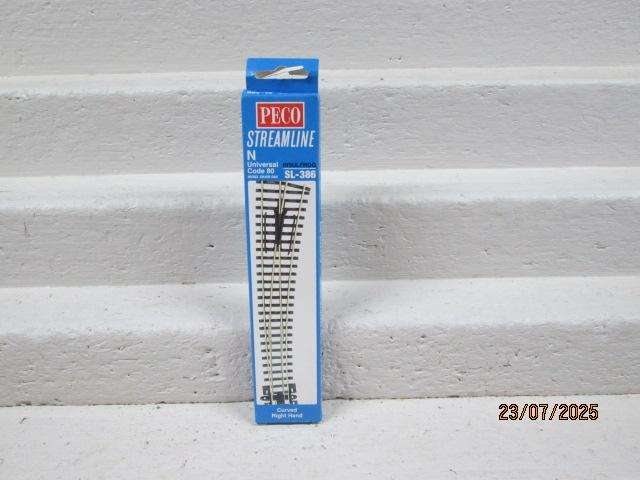 N SCALE - PECO - CURVED RIGHT HAND POINT - SL-386 - BOXED