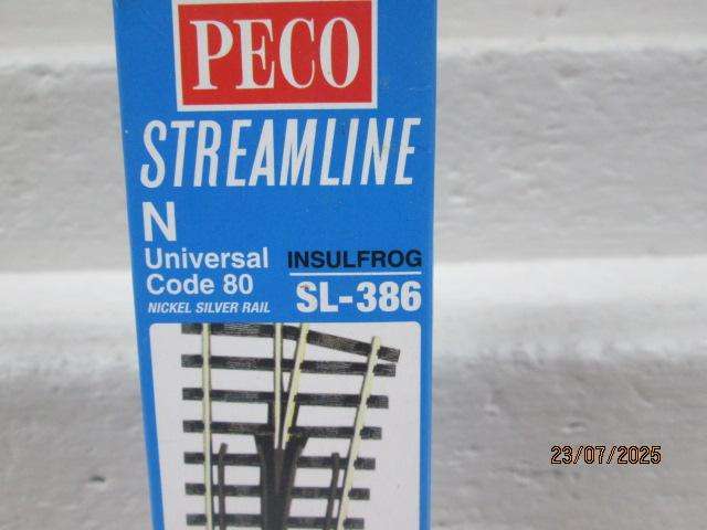 N SCALE - PECO - CURVED RIGHT HAND POINT - SL-386 - BOXED