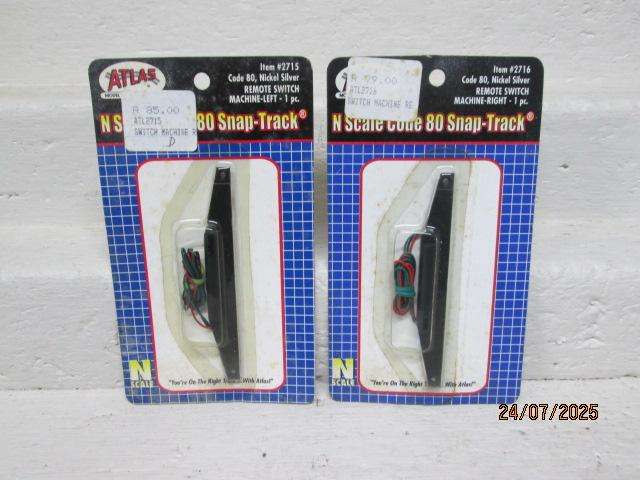 N SCALE - ATLAS - REMOTE SWITCHES - X2 - NO.2715 + 2716 - BOXED