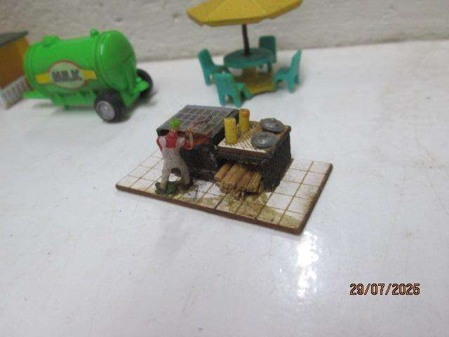 HO SCALE - LARGE AMOUNT OF MODEL RAILWAY SCENERY INCLUDING GRAVEYARD ETC