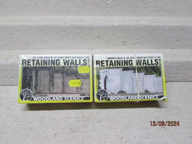 N SCALE - WOODLANDS SCENICS - RETAINING WALLS - X2 BOXES
