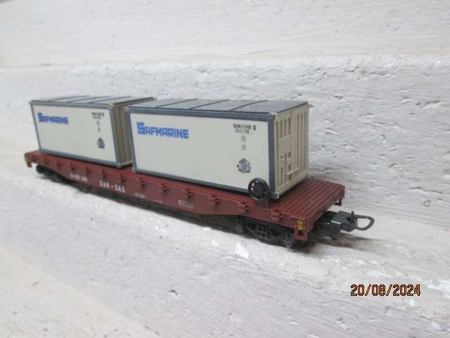HO SCALE - LIMA - SAR - CONTAINER WAGON WITH SAFMARINE CONTAINERS - BOXED