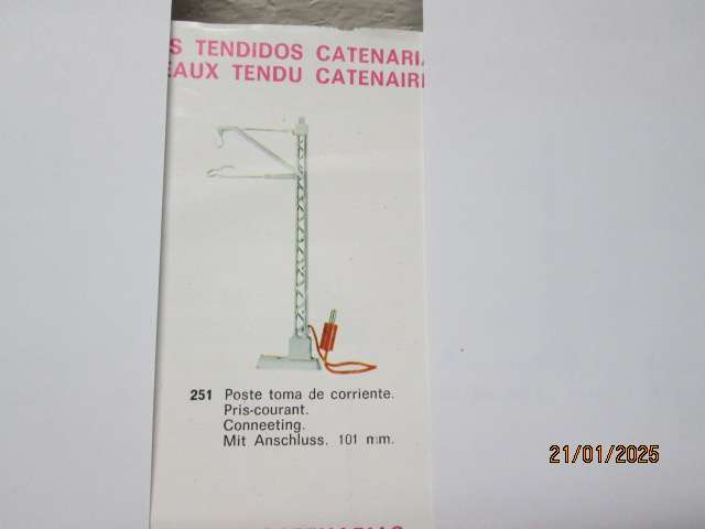 HO SCALE - ELECTROTREN - MAST POLE WITH POWER CONNECTION - NO.251