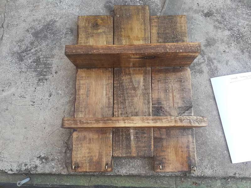 Hand crafted wall hanging with shelves