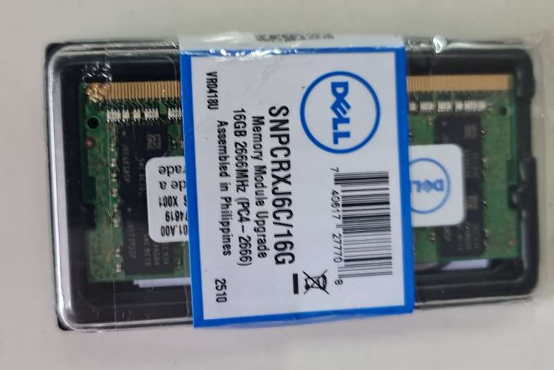 LAST FEW LEFT - BRAND NEW OPENNED - LAPTOP MEMORY - 16GB - DDR4 - 2666 MHZ - DELL