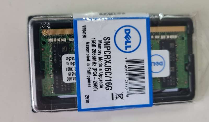 LAST FEW LEFT - BRAND NEW OPENNED - LAPTOP MEMORY - 16GB - DDR4 - 2666 MHZ - DELL