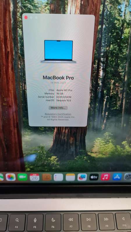 MACBOOK PRO 14 - 2023 MODEL - A2779 - M2 PRO CHIP - 16GB - 512GB - BATTERY CYCLE COUNT 24 - WITH BOX