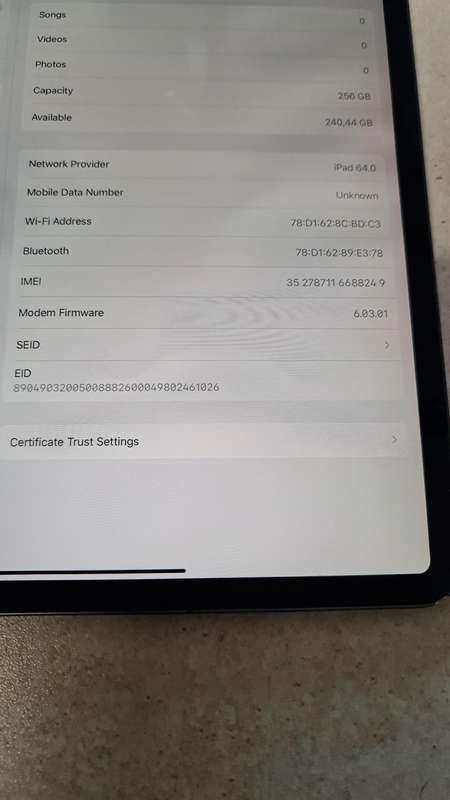 APPLE IPAD PRO 12.9 (4TH GEN) - A2332 - 2020 MODEL - 256GB - WIFI AND CELLULAR