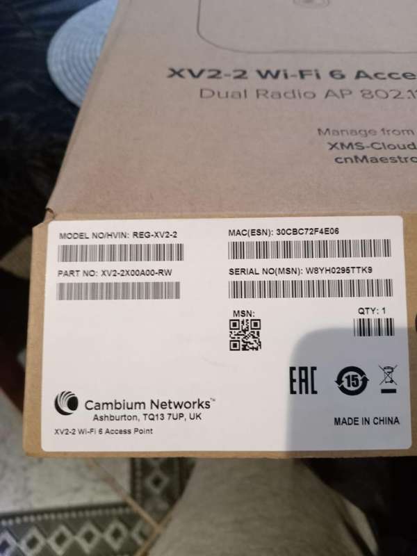 Cambium XV2-2X Wi-Fi 6 Indoor Wireless Access Point - Enterprise Grade Software-Defined AP