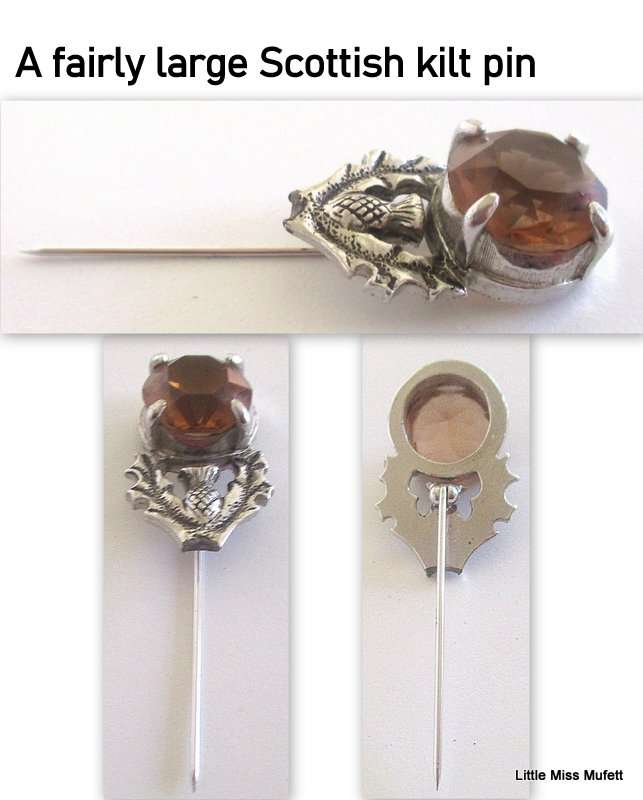 A SCOTTISH KILT PIN BROOCH AND A LOT OF GOOD COSTUME JEWELLERY--NOT JUNK.