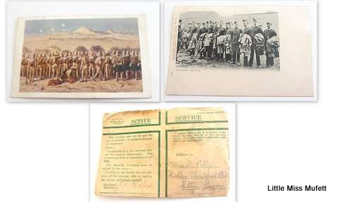 A BOER WAR POSTCARD ,AN OMDURHAM WAR POSTCARD AND A WAR ENVELOPE