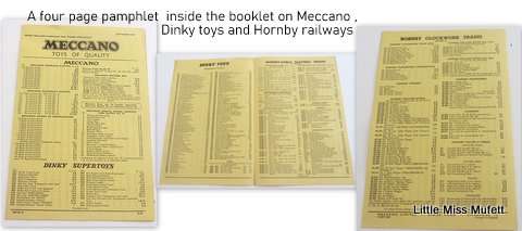 A 1957 32 Page booklet on Meccano, Hornby and Dinky toys plus 2 Pamhplets---Buy now
