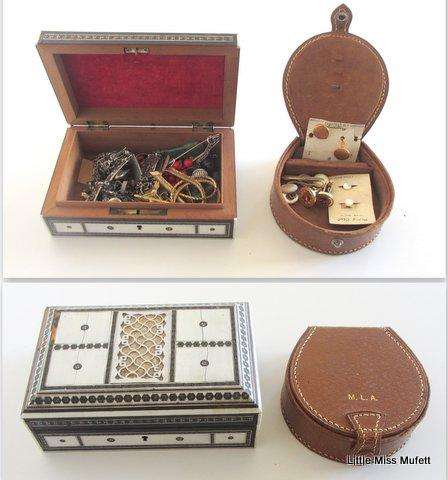 Carved Box with Goodies and Cufflink Box with Cufflinks
