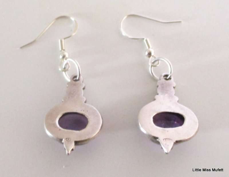 A Pair of sterling silver Amethyst earrings--7,7 gram