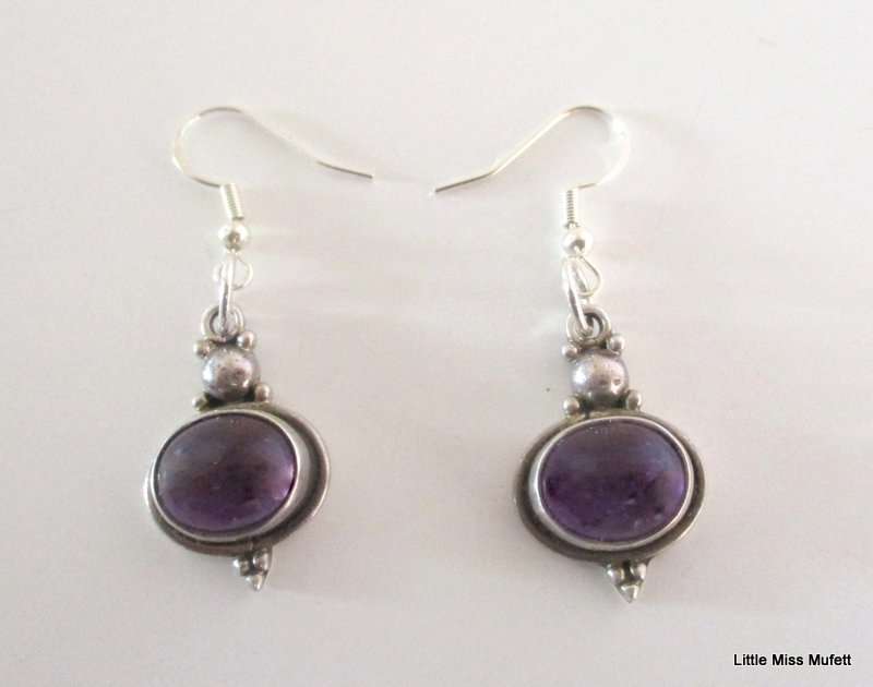 A Pair of sterling silver Amethyst earrings--7,7 gram