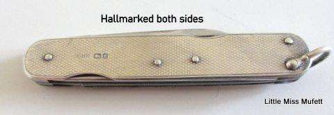 A Hallmarked silver pocket knife 1936.-The outer casing hallmarked