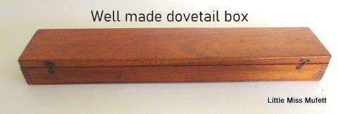 A Well made toolbox with 3 measuring tools